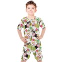 Corgis Hula Pattern Kids  Tee and Shorts Set View1