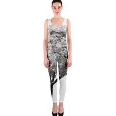 Nature Tree Blossom Bloom Cherry One Piece Catsuit by Sapixe