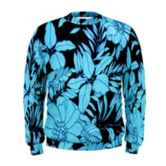 Blue Winter Tropical Floral Watercolor Men s Sweatshirt by dressshop