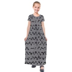 Mosaique Noir/gris Kids  Short Sleeve Maxi Dress by kcreatif