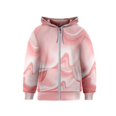 Pink Marble Print Kids  Zipper Hoodie by designsbymallika