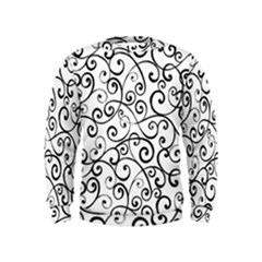 Black And White Swirls Kids  Sweatshirt by mccallacoulture