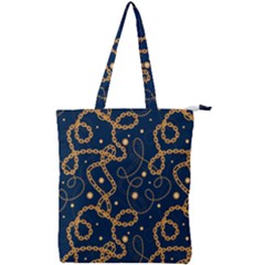 Golden Chain Pattern Double Zip Up Tote Bag by designsbymallika