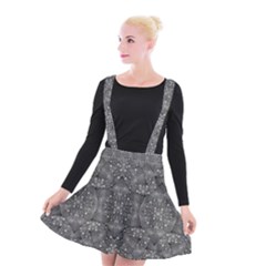 Modern Fancy Nature Collage Pattern Suspender Skater Skirt