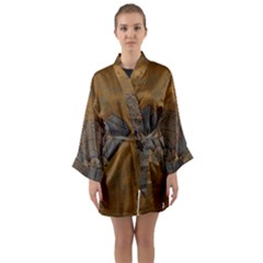 Wonderful Elephant Long Sleeve Satin Kimono by FantasyWorld7