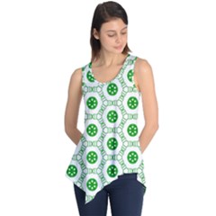 White Green Shapes Sleeveless Tunic by Mariart