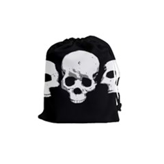 Halloween Horror Skeleton Skull Drawstring Pouch (medium) by HermanTelo