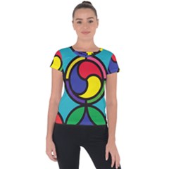 Colors Patterns Scales Geometry Short Sleeve Sports Top 