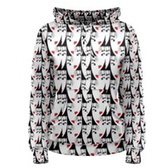 Cartoon Style Asian Woman Portrait Collage Pattern Women s Pullover Hoodie by dflcprintsclothing