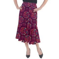 Circle Pattern Midi Mermaid Skirt