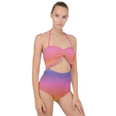 Rainbow Shades Scallop Top Cut Out Swimsuit by designsbymallika