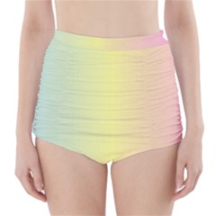 Vertical Rainbow Shade High-waisted Bikini Bottoms by designsbymallika