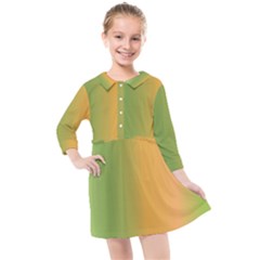 Green Orange Shades Kids  Quarter Sleeve Shirt Dress by designsbymallika