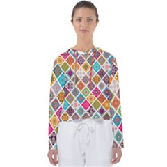 Ethnic Mandala Pattern Women s Slouchy Sweat by designsbymallika