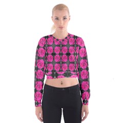 Roses Fleurs Abstrait Cropped Sweatshirt