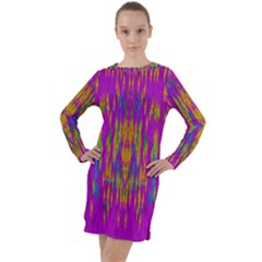 Festive Rainbow, Season To Wear Popart Long Sleeve Hoodie Dress