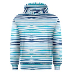 Blue Waves Pattern Men s Overhead Hoodie by designsbymallika