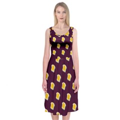 I Love Bread Midi Sleeveless Dress by designsbymallika