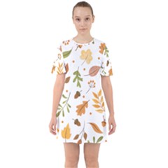 Autumn Love Sixties Short Sleeve Mini Dress by designsbymallika