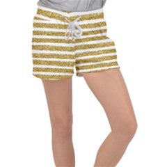 Golden Stripes Women s Velour Lounge Shorts