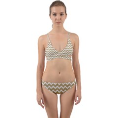 Gold Glitter Chevron Wrap Around Bikini Set by mccallacoulture