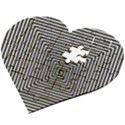 Maze Design Black White Background Wooden Puzzle Heart View2