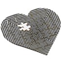 Maze Design Black White Background Wooden Puzzle Heart View3