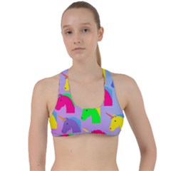 Unicorn Love Criss Cross Racerback Sports Bra