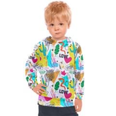 Doodle Pattern Kids  Hooded Pullover