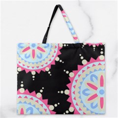 Madala Pattern Zipper Large Tote Bag by designsbymallika