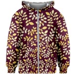 GOLDEN LEAF PATTERN Kids  Zipper Hoodie Without Drawstring