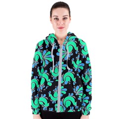 Peacock Pattern Women s Zipper Hoodie by designsbymallika