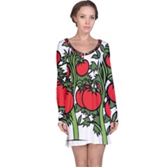 Tomato Garden Vine Plants Red Long Sleeve Nightdress