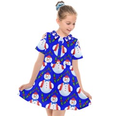 Seamless Snow Cool Kids  Short Sleeve Shirt Dress by HermanTelo