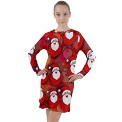 Santa Clause Long Sleeve Hoodie Dress by HermanTelo