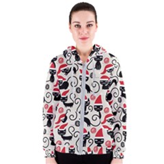 Cute Christmas Seamless Pattern Vector Women s Zipper Hoodie by Vaneshart