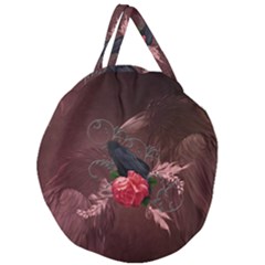 Wonderful Crow Giant Round Zipper Tote by FantasyWorld7