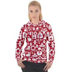 Christmas Seamless Pattern Icons Women s Overhead Hoodie by Vaneshart