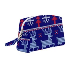 Knitted Christmas Pattern Wristlet Pouch Bag (medium) by Vaneshart