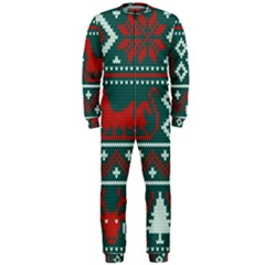 Beautiful Knitted Christmas Pattern Onepiece Jumpsuit (men)  by Vaneshart