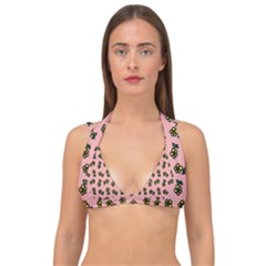 Daisy Pink Double Strap Halter Bikini Top by snowwhitegirl