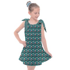 Chrix Pat Teal Kids  Tie Up Tunic Dress