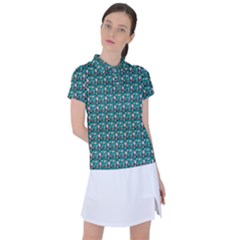 Chrix Pat Teal Women s Polo Tee