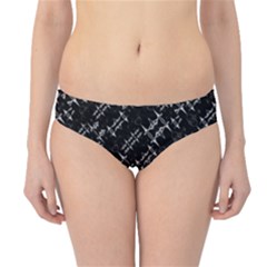 Black And White Ethnic Geometric Pattern Hipster Bikini Bottoms by dflcprintsclothing