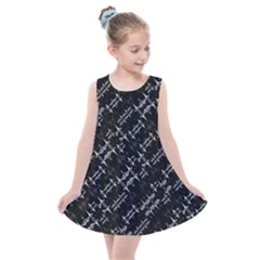 Black And White Ethnic Geometric Pattern Kids  Summer Dress