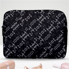 Black And White Ethnic Geometric Pattern Make Up Pouch (large) by dflcprintsclothing