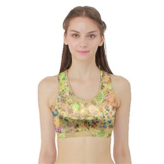 Flowers Color Colorful Watercolour Sports Bra With Border by HermanTelo