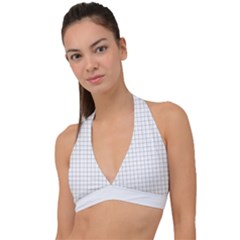 Aesthetic Black And White Grid Paper Imitation Halter Plunge Bikini Top by genx