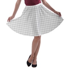 Aesthetic Black And White Grid Paper Imitation A-line Skater Skirt by genx