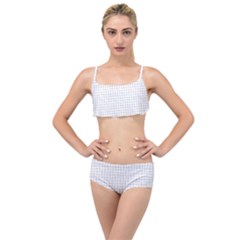 Aesthetic Black And White Grid Paper Imitation Layered Top Bikini Set by genx